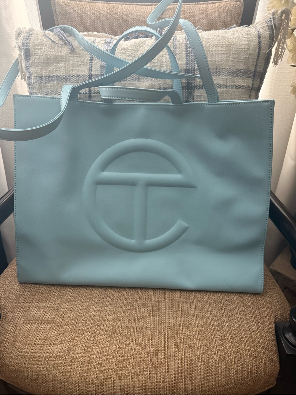 Telfar Large Shopping Bag in Sky Blue